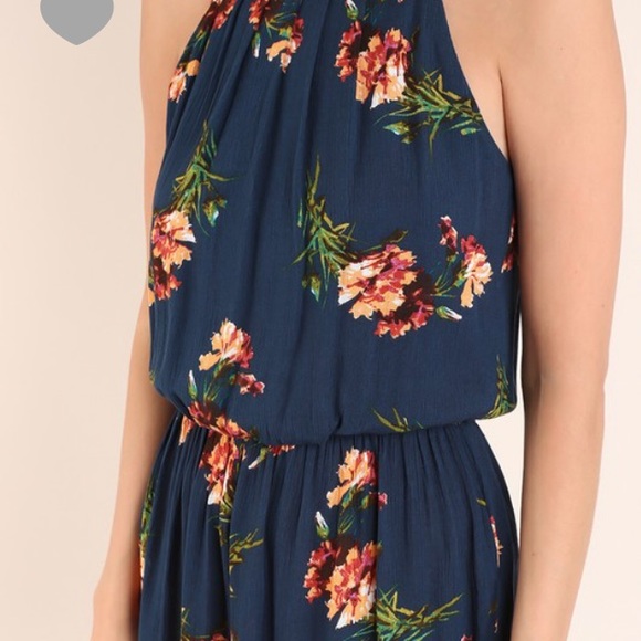 Navy floral romper - Picture 3 of 4